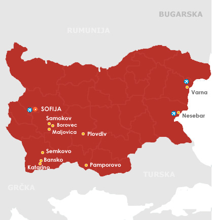 Bugarska zimovanje mapa