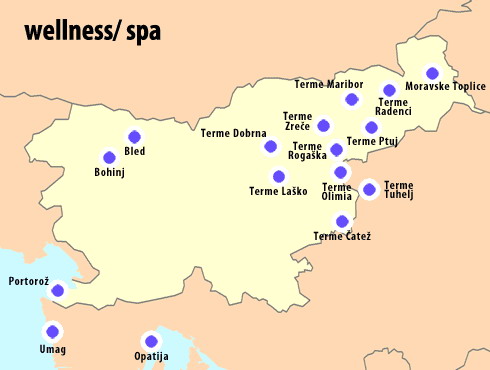 toplice u sloveniji karta Wellness & Spa toplice u sloveniji karta